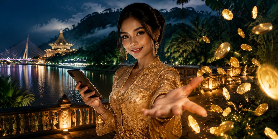 Pengguna Malaysia membuat deposit selamat di platform sp2 dengan pakaian kebaya di Kuching
